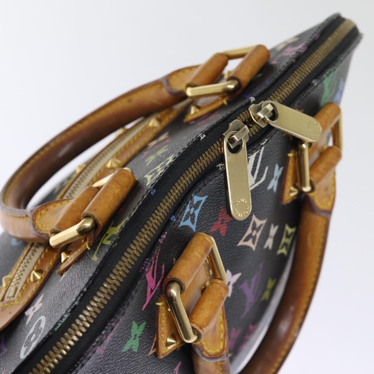LOUIS VUITTON Monogram Multicolor Alma Hand Bag Black M92646 LV bs14820