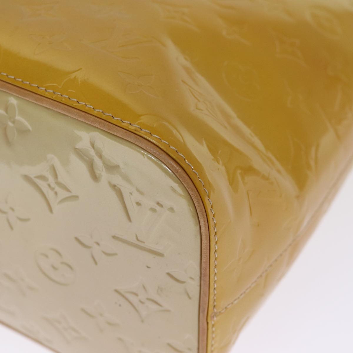 LOUIS VUITTON Monogram Vernis Houston Hand Bag Beige M91004 LV bs14821