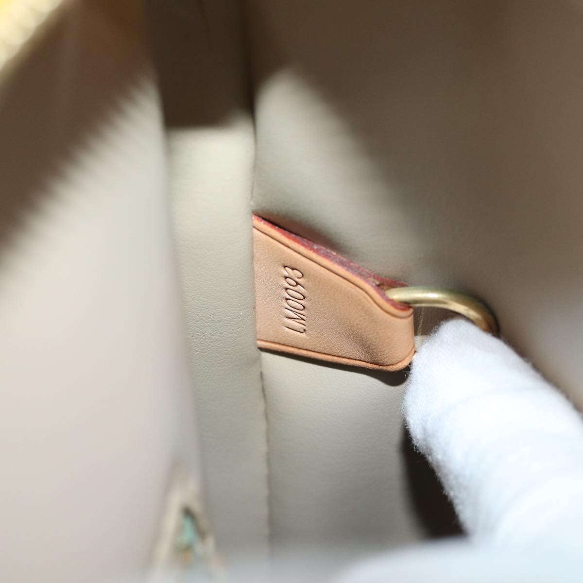 LOUIS VUITTON Monogram Vernis Houston Hand Bag Beige M91004 LV bs14821