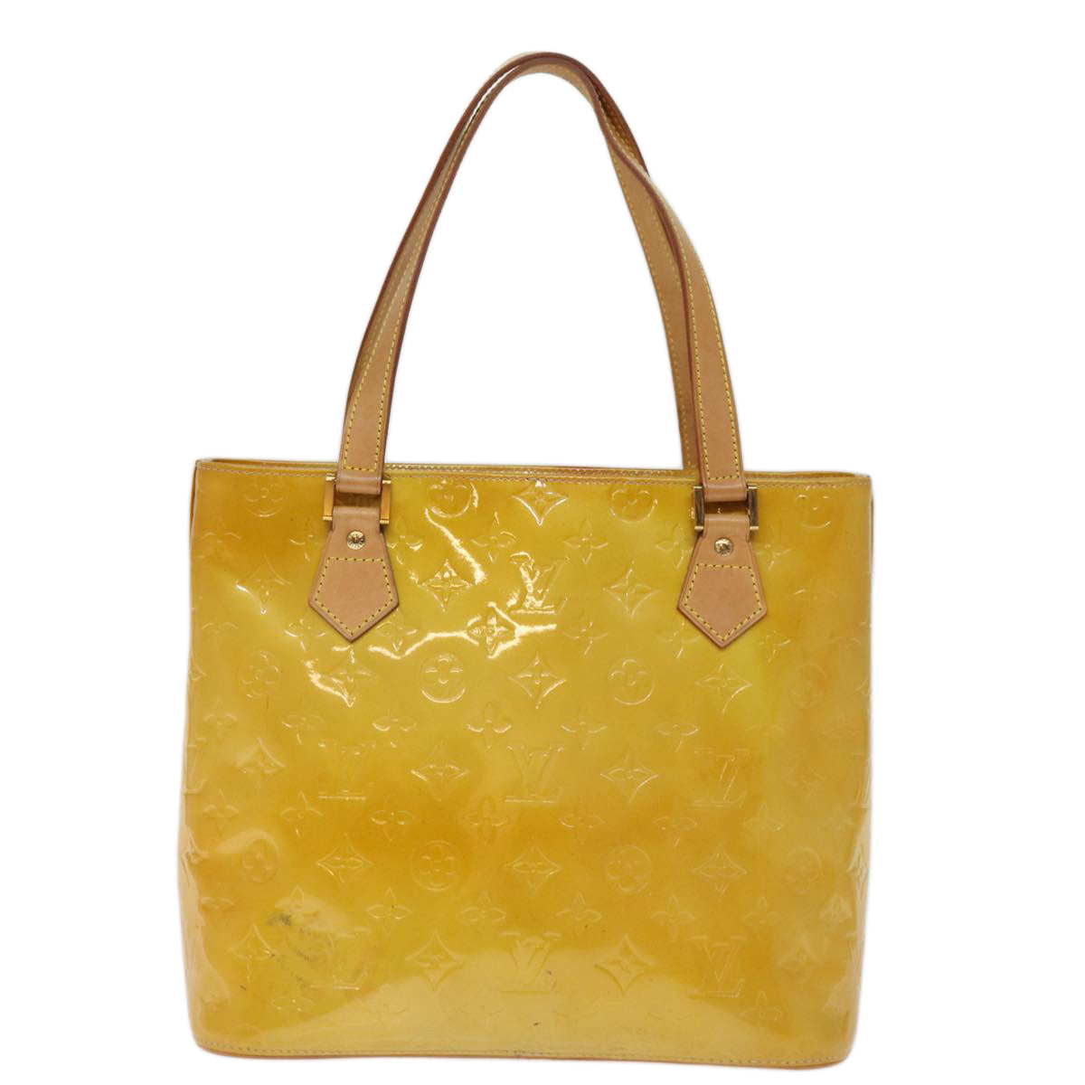 LOUIS VUITTON Monogram Vernis Houston Hand Bag Beige M91004 LV bs14821