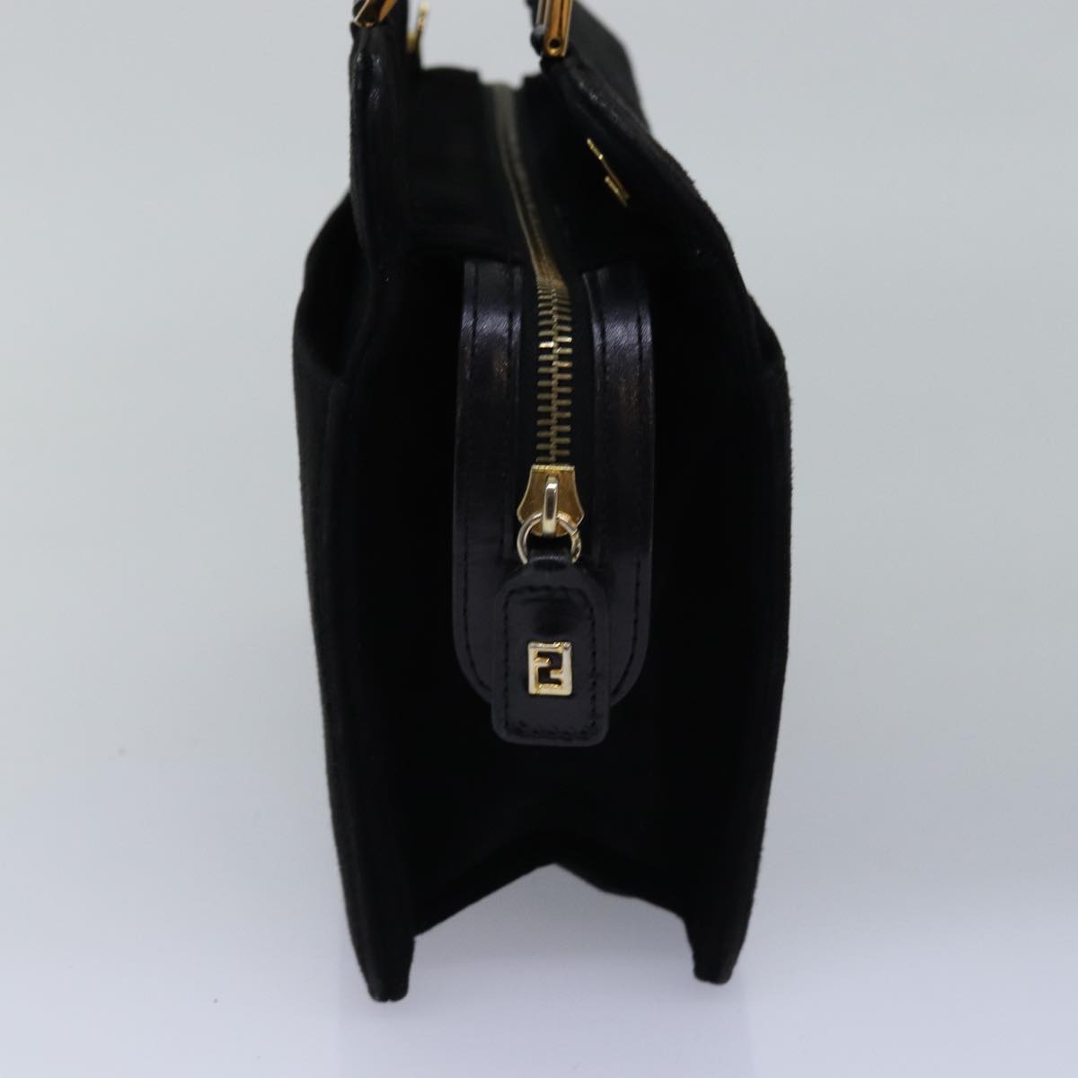 Luxury Fendi Hand Bag Suede Blackbs14949