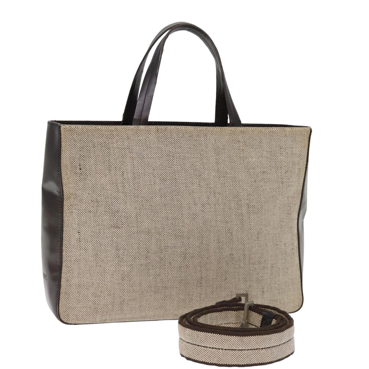 Luxury PradaHand Bag Canvas 2way Beige bs15067