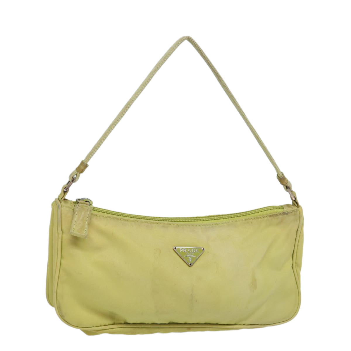 Luxury PradaAccessory Pouch Nylon Lime Yellow Pink bs15411