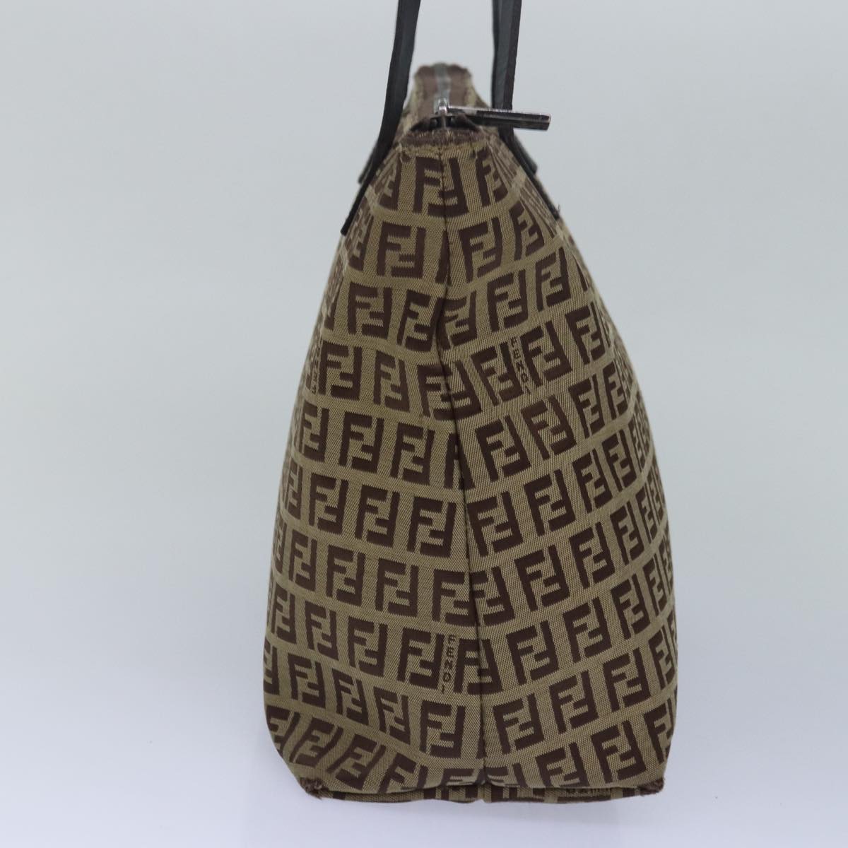 Luxury Fendi Zucchino Canvas Tote Bag Brown Blackbs15507
