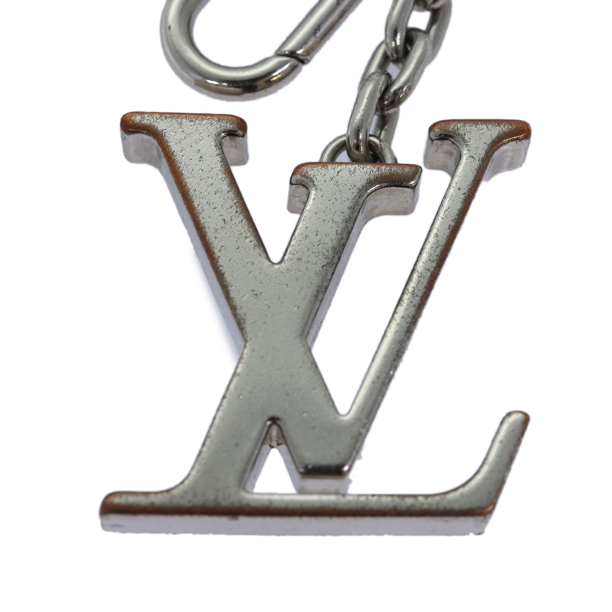 LOUIS VUITTON Porte cles initials LV Charm metal Silver M65071 LV bs15563