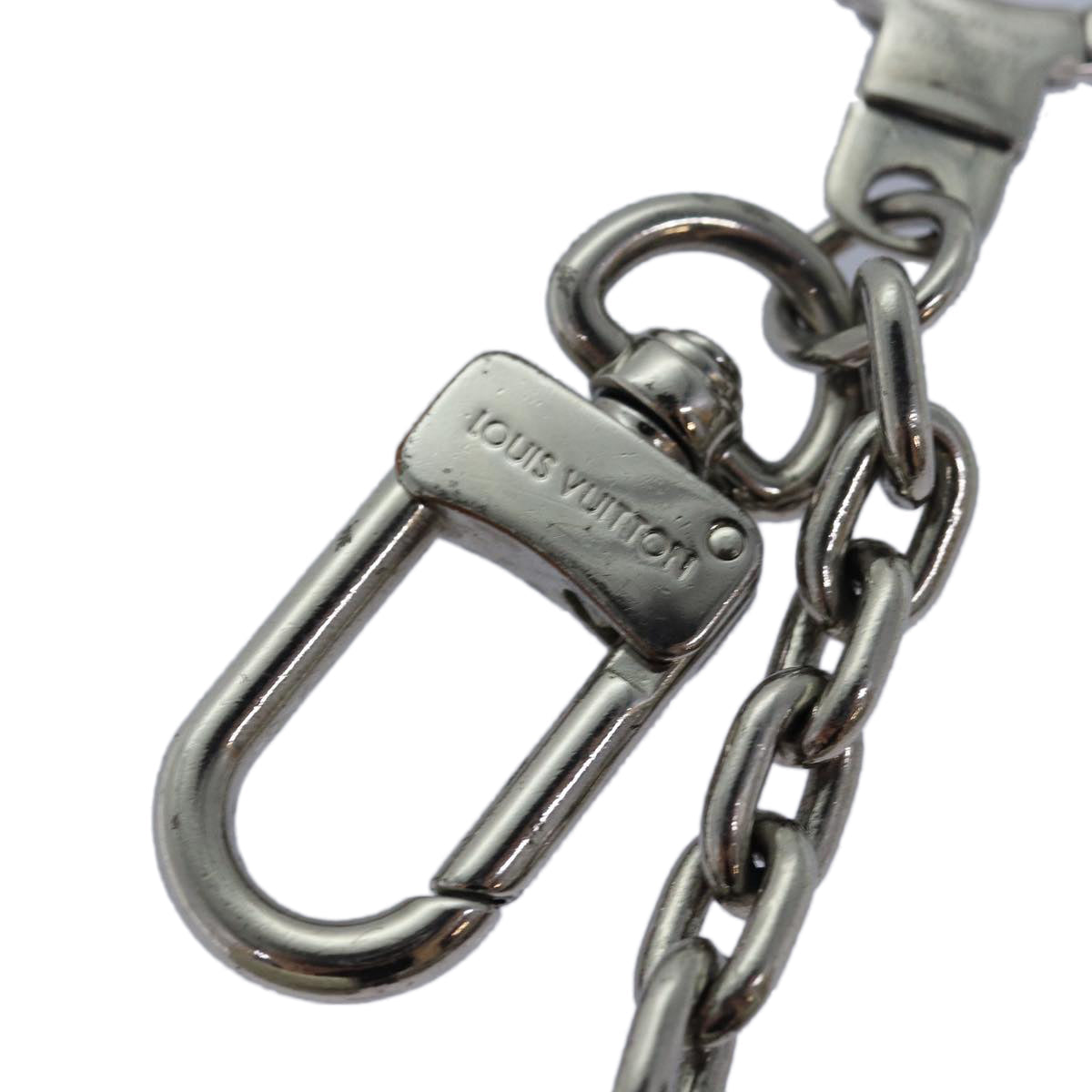 LOUIS VUITTON Porte cles initials LV Charm metal Silver M65071 LV bs15563