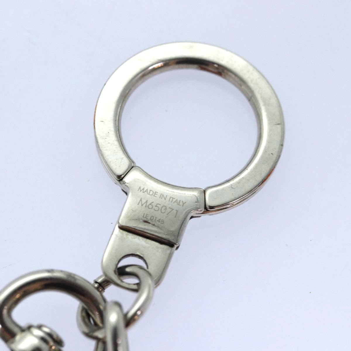 LOUIS VUITTON Porte cles initials LV Charm metal Silver M65071 LV bs15563
