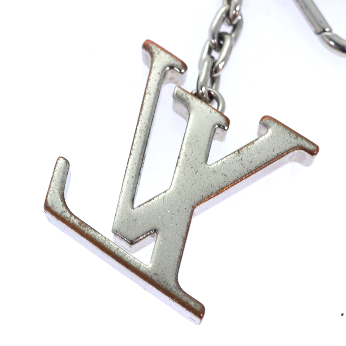 LOUIS VUITTON Porte cles initials LV Charm metal Silver M65071 LV bs15563