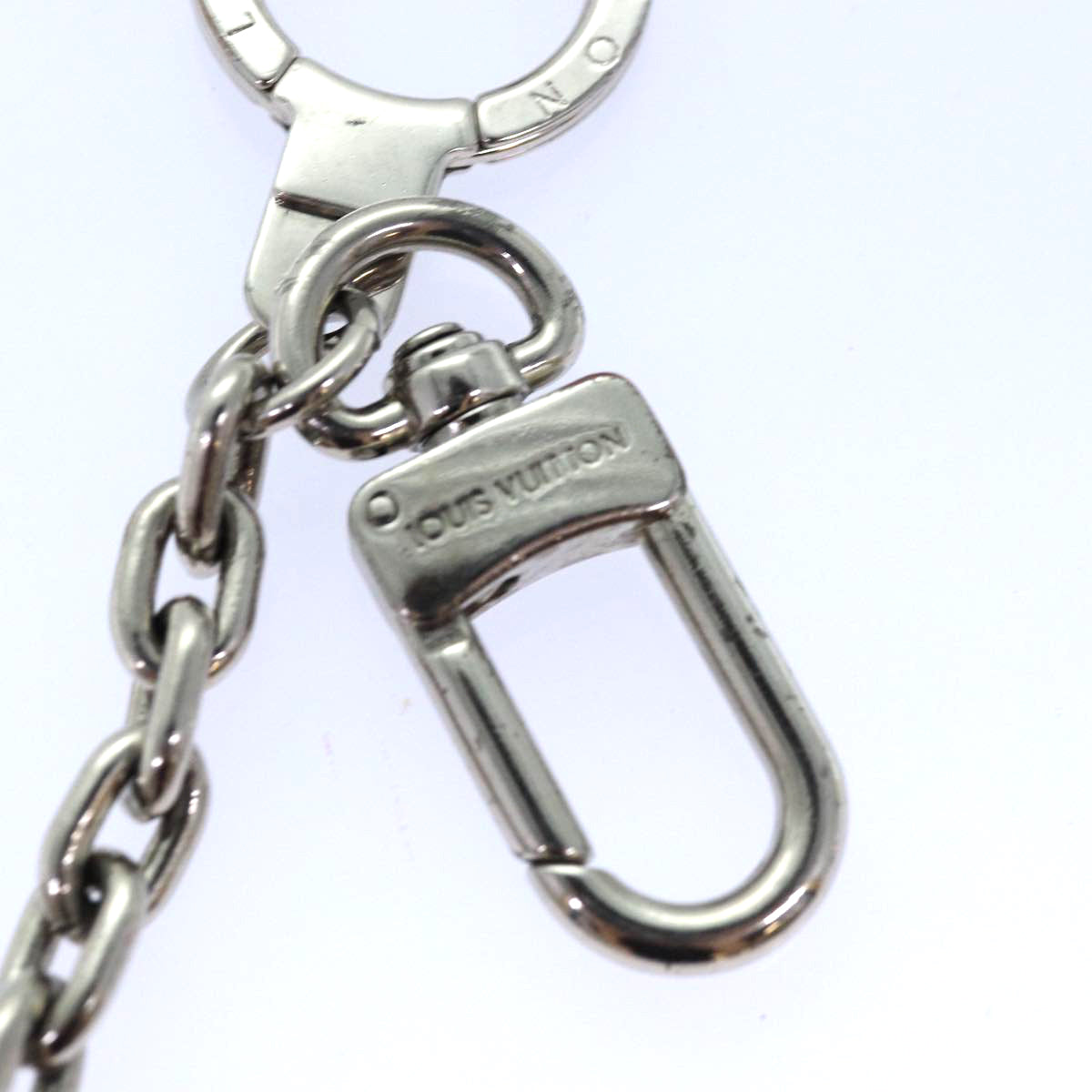 LOUIS VUITTON Porte cles initials LV Charm metal Silver M65071 LV bs15563