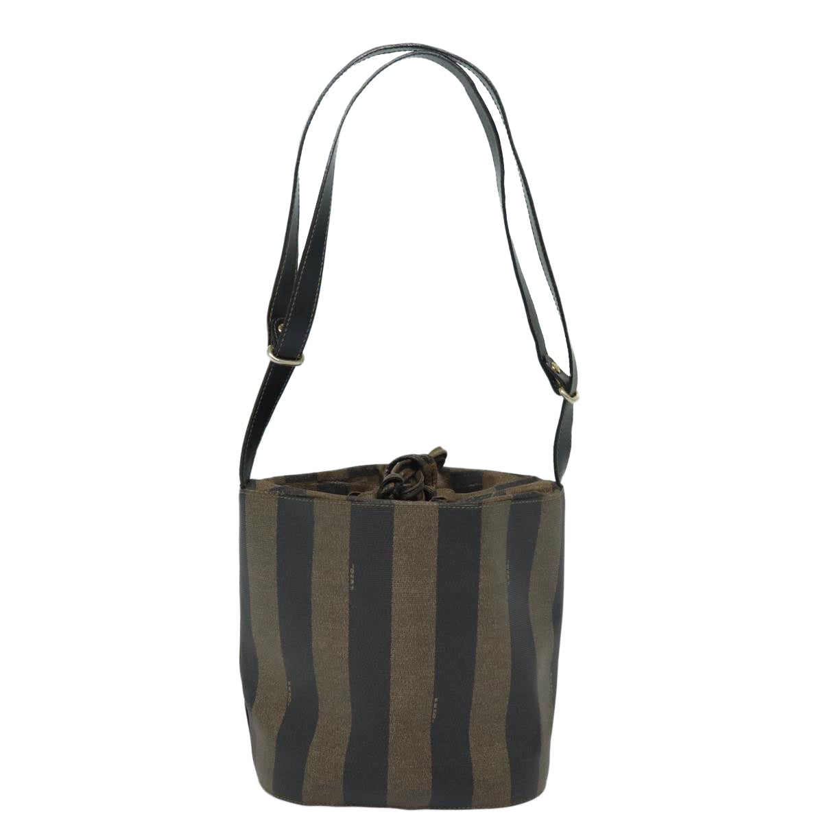 Luxury Fendi Pecan Canvas Shoulder Bag Brown Blackbs15713