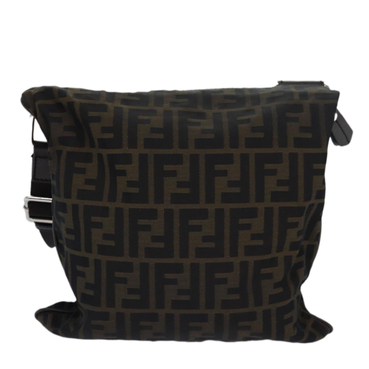 Luxury Fendi Zucca Canvas Shoulder Bag Brown Blackbs15715