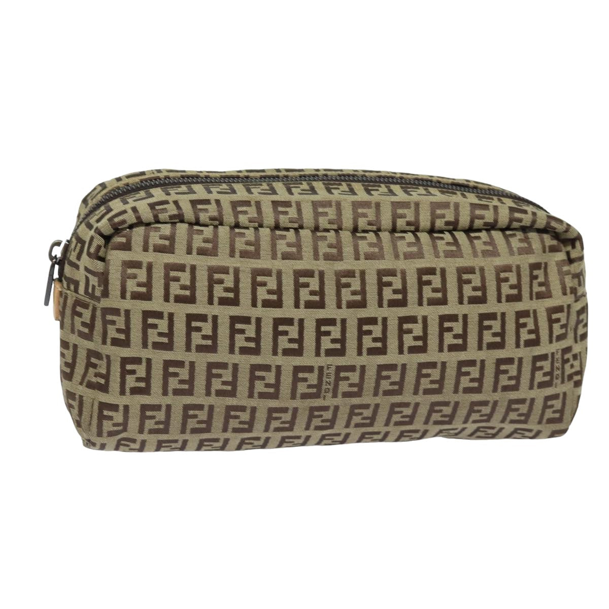 Luxury Fendi Zucchino Canvas Pouch Beigebs15781