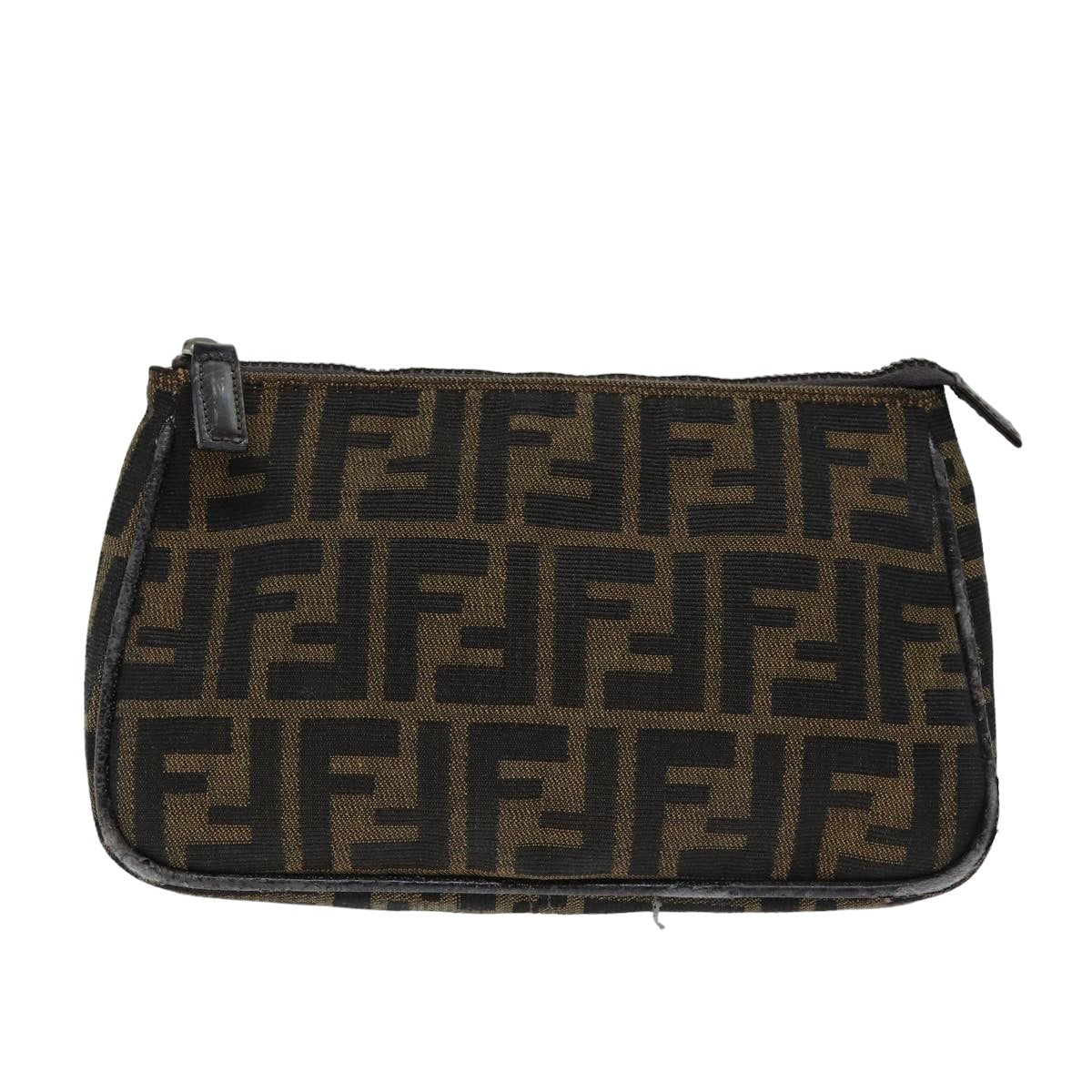 Luxury Fendi Zucca Canvas Pouch Brown Blackbs15782