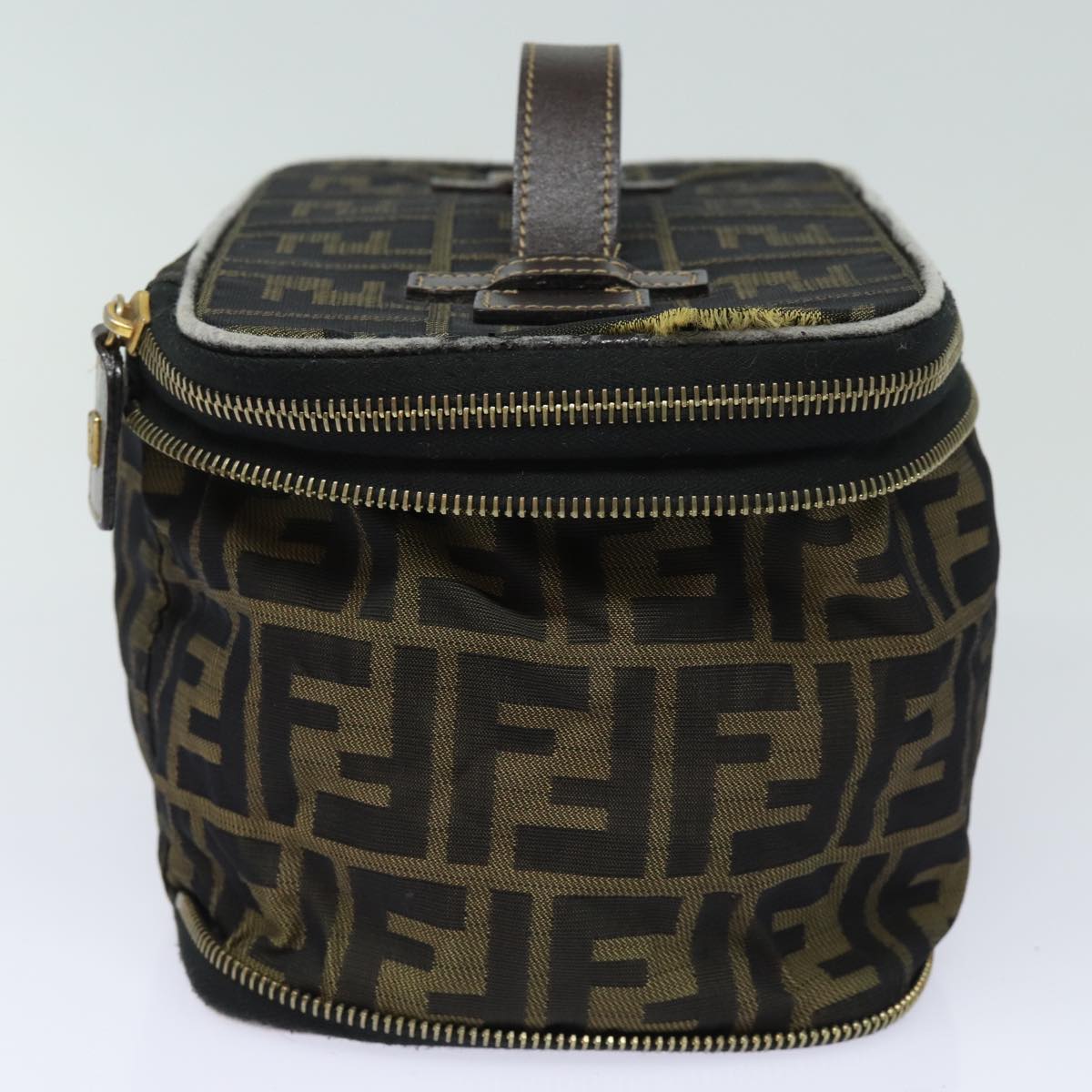 Luxury Fendi Vanity Zucca Canvas Pouch Black Brownbs15783