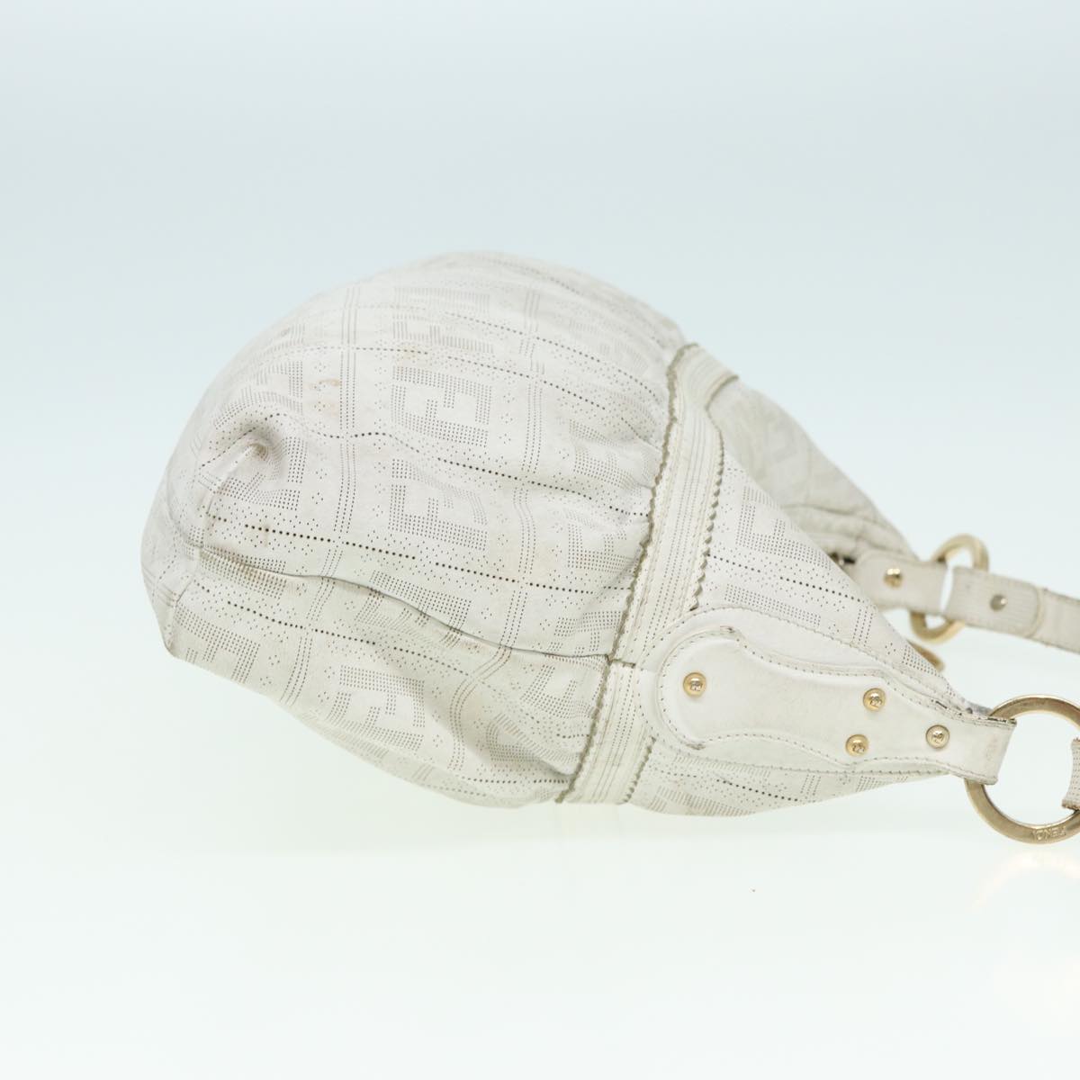 Luxury Fendi Zucca Canvas Shoulder Bag Whitebs15784