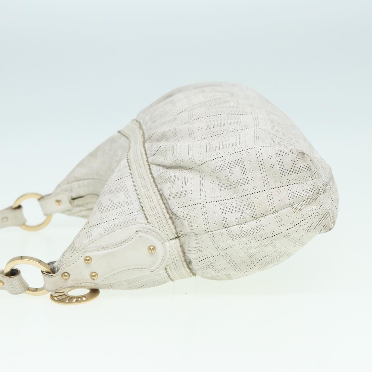 Luxury Fendi Zucca Canvas Shoulder Bag Whitebs15784