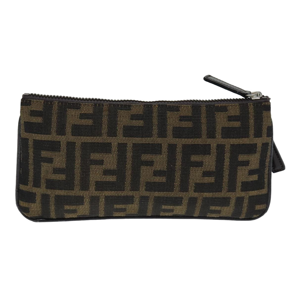 Luxury Fendi Vanity Zucca Canvas Pouch Black Brownbs15787