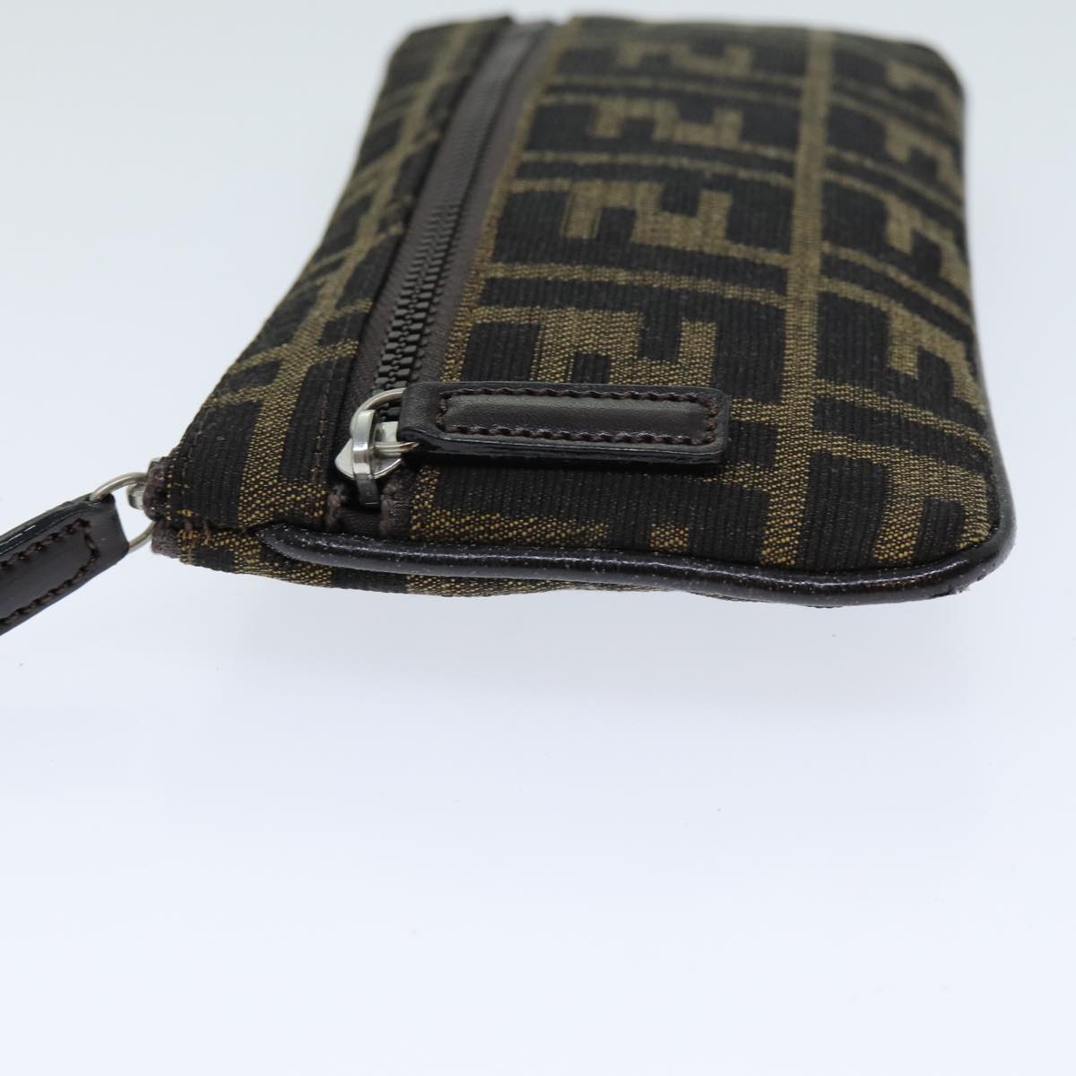 Luxury Fendi Vanity Zucca Canvas Pouch Black Brownbs15787