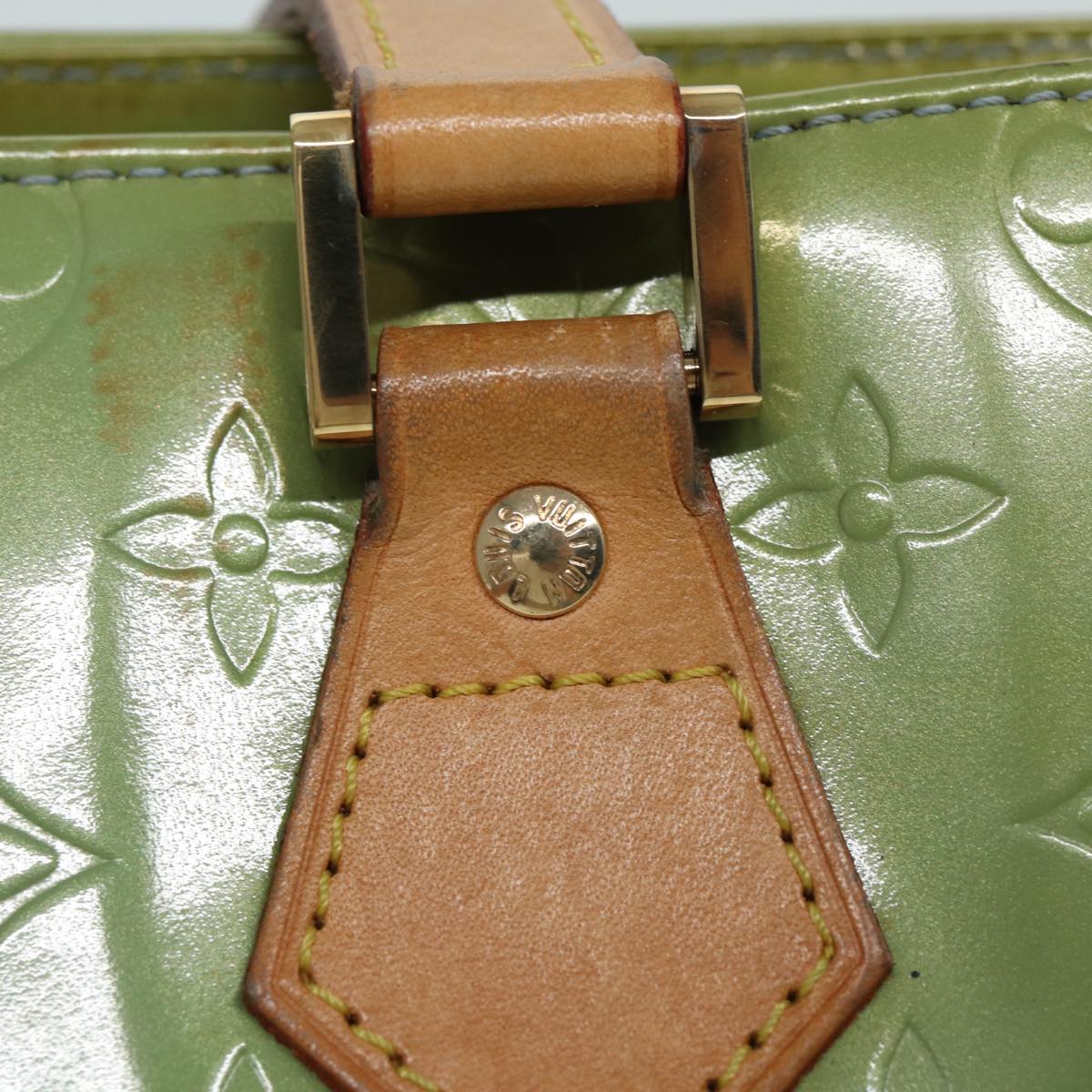 LOUIS VUITTON Monogram Vernis Houston Hand Bag Baby Blue M91005 LV bs15920