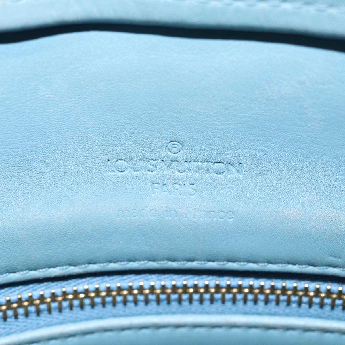 LOUIS VUITTON Monogram Vernis Houston Hand Bag Baby Blue M91005 LV bs15920