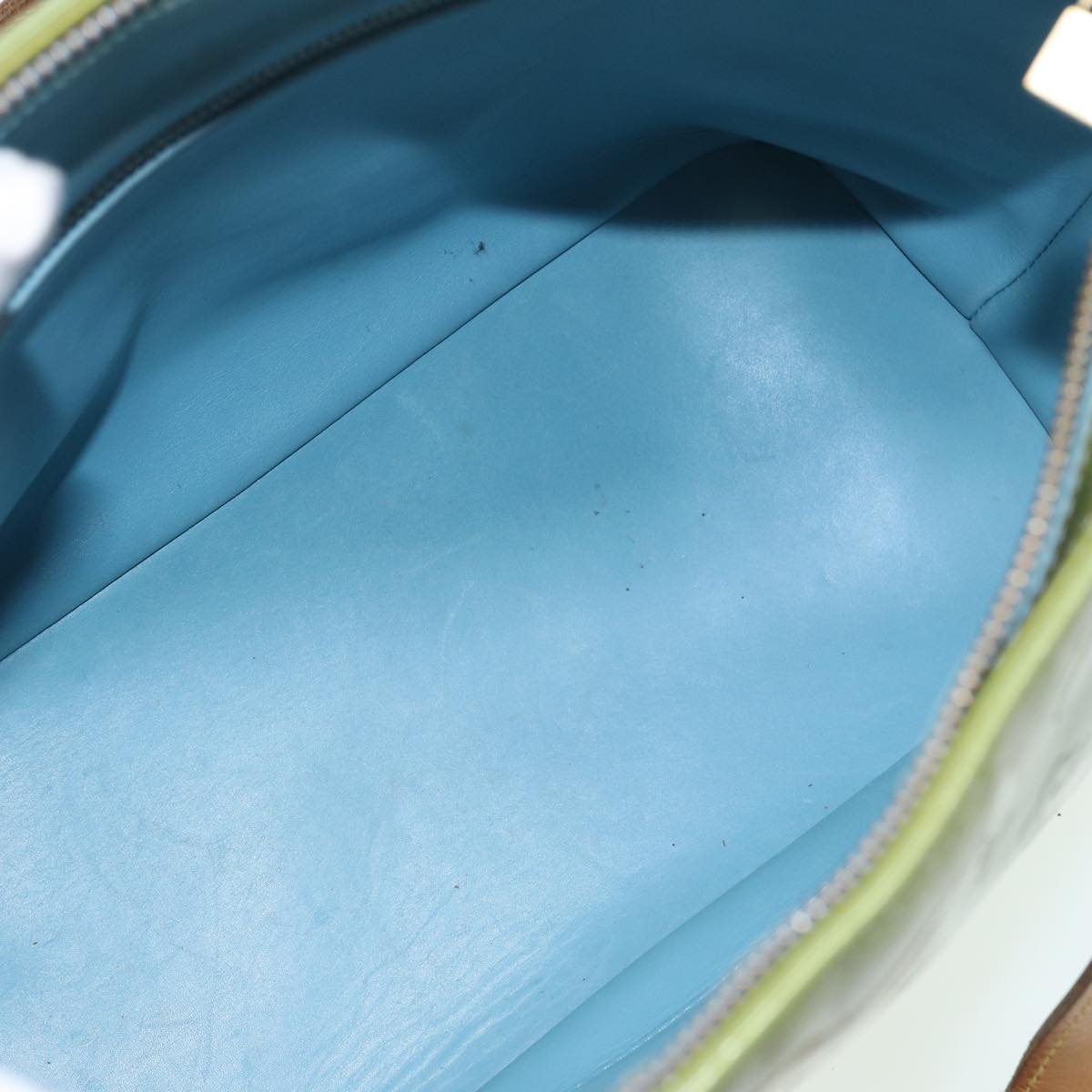 LOUIS VUITTON Monogram Vernis Houston Hand Bag Baby Blue M91005 LV bs15920