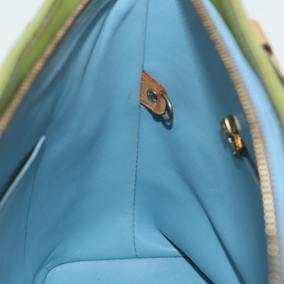 LOUIS VUITTON Monogram Vernis Houston Hand Bag Baby Blue M91005 LV bs15920