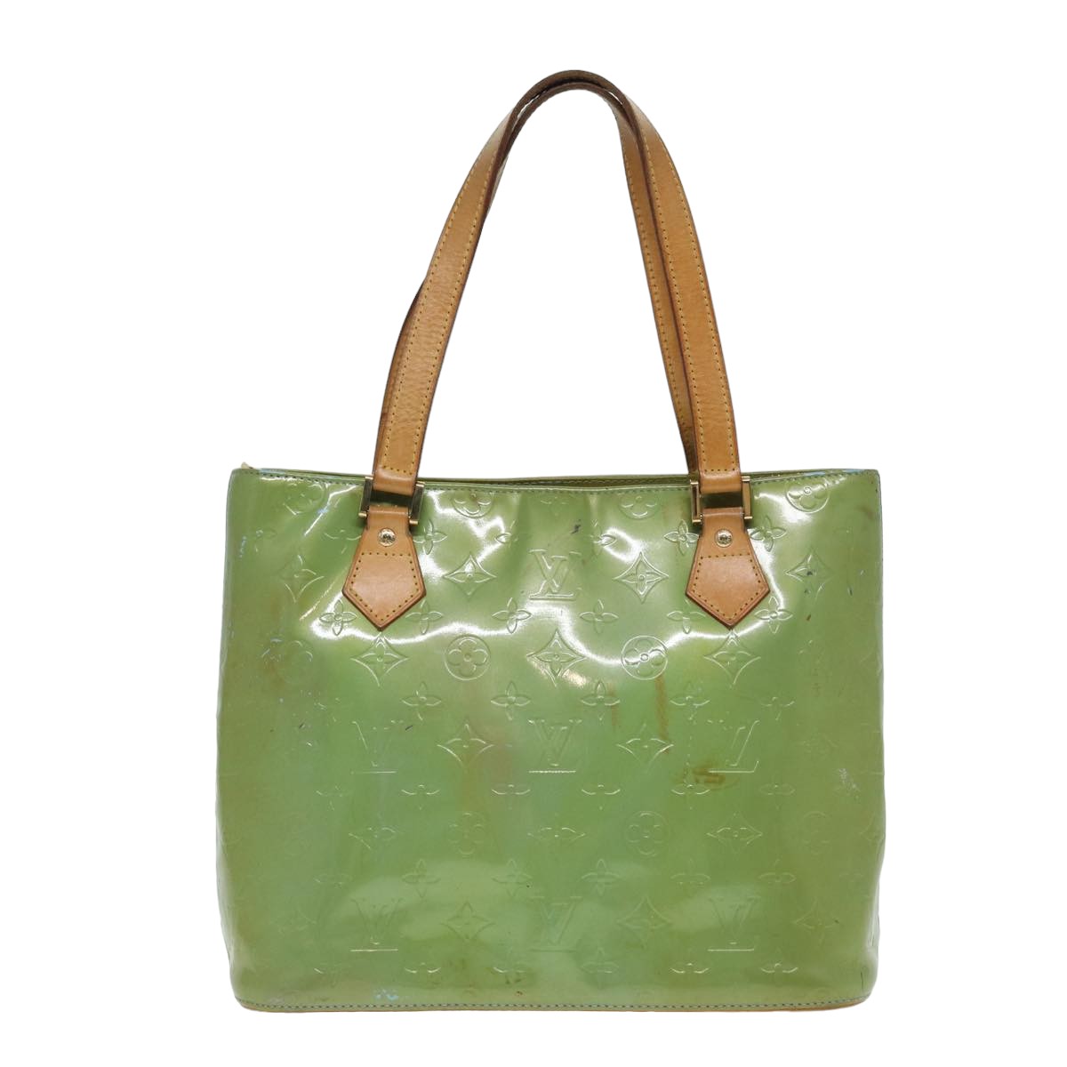 LOUIS VUITTON Monogram Vernis Houston Hand Bag Baby Blue M91005 LV bs15920