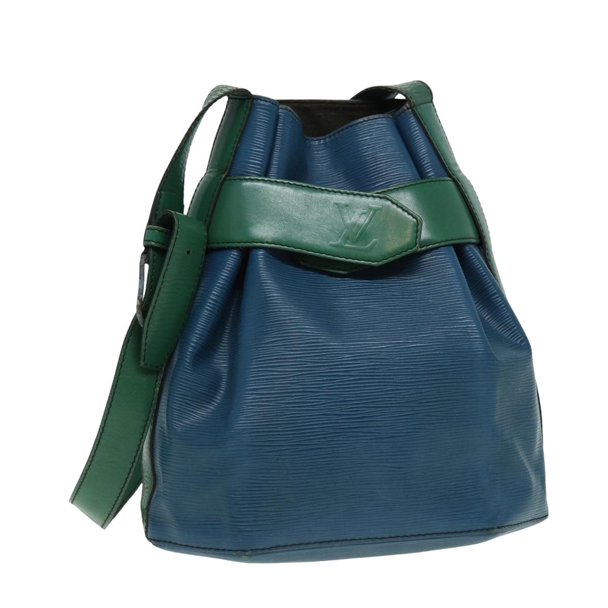 LOUIS VUITTON Epi Sac Depaule PM Shoulder Bag Bicolor Blue Green bs15925