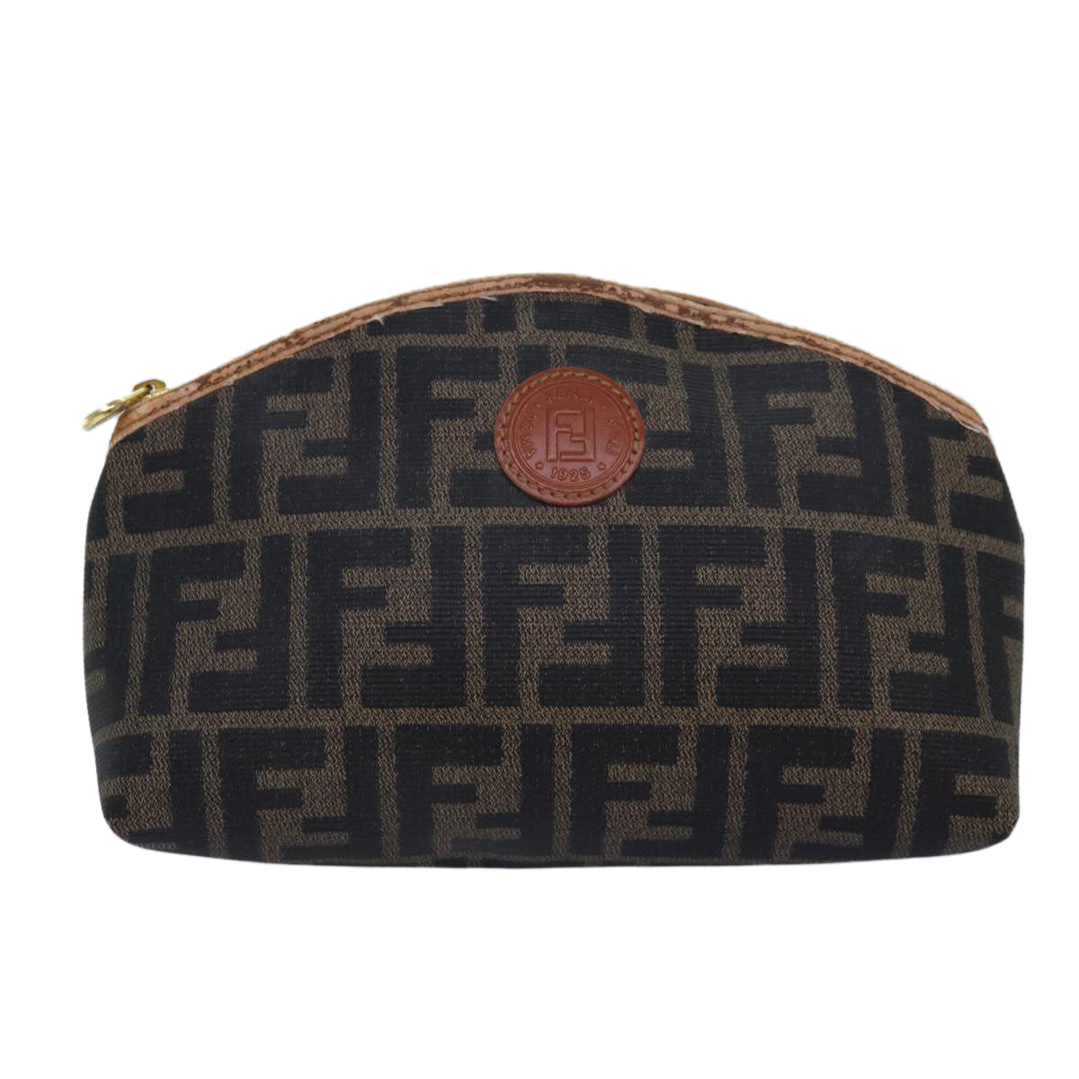 Luxury Fendi Zucca Canvas Pecan Canvas Pouch 2Set Brown Blackbs15954