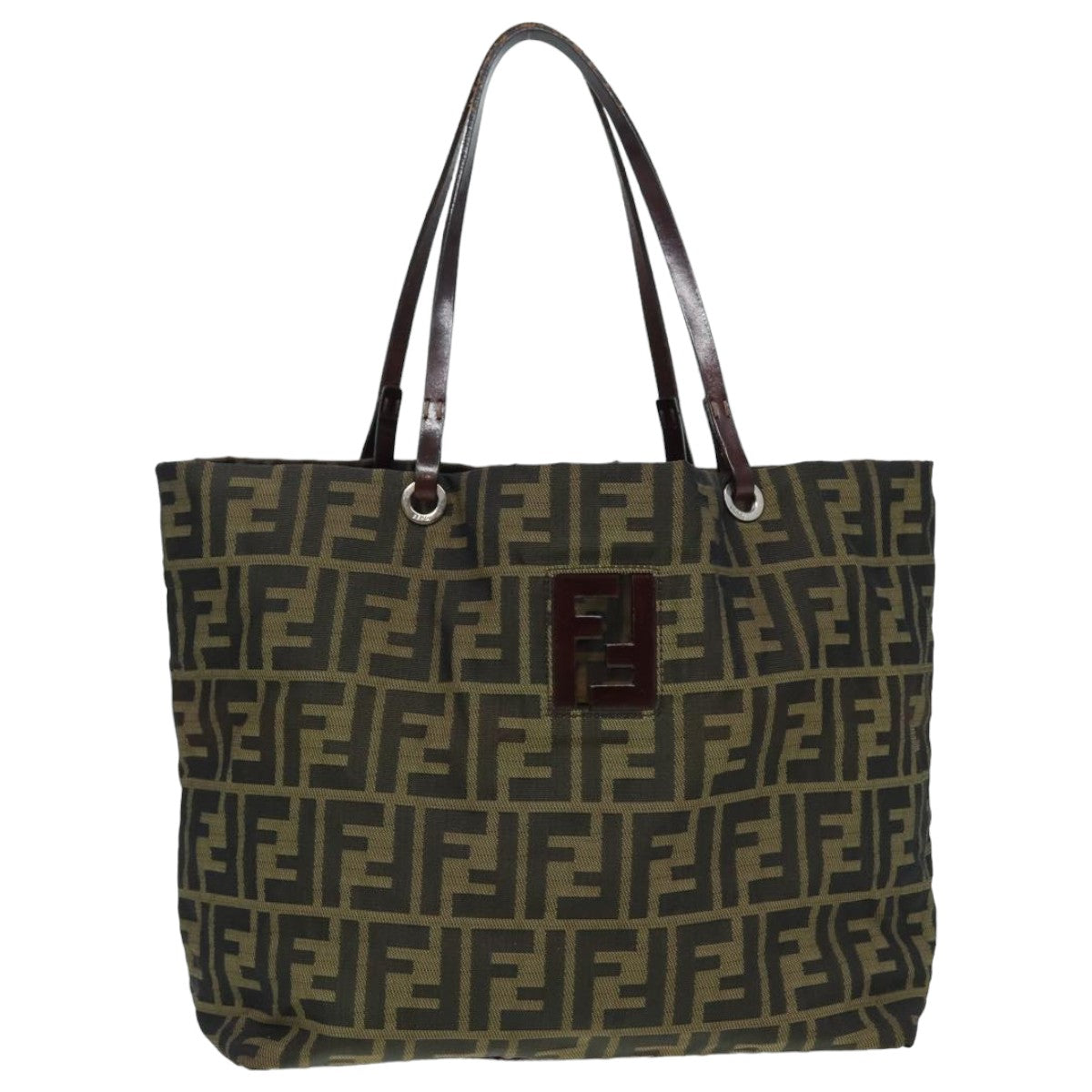 Luxury Fendi Zucca Canvas Tote Bag Brown Blackbs15988
