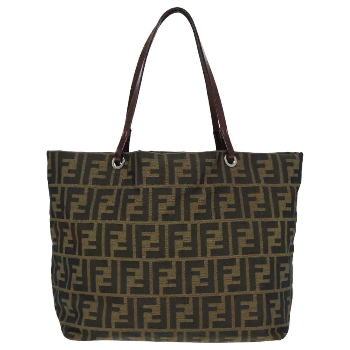 Luxury Fendi Zucca Canvas Tote Bag Brown Blackbs15988