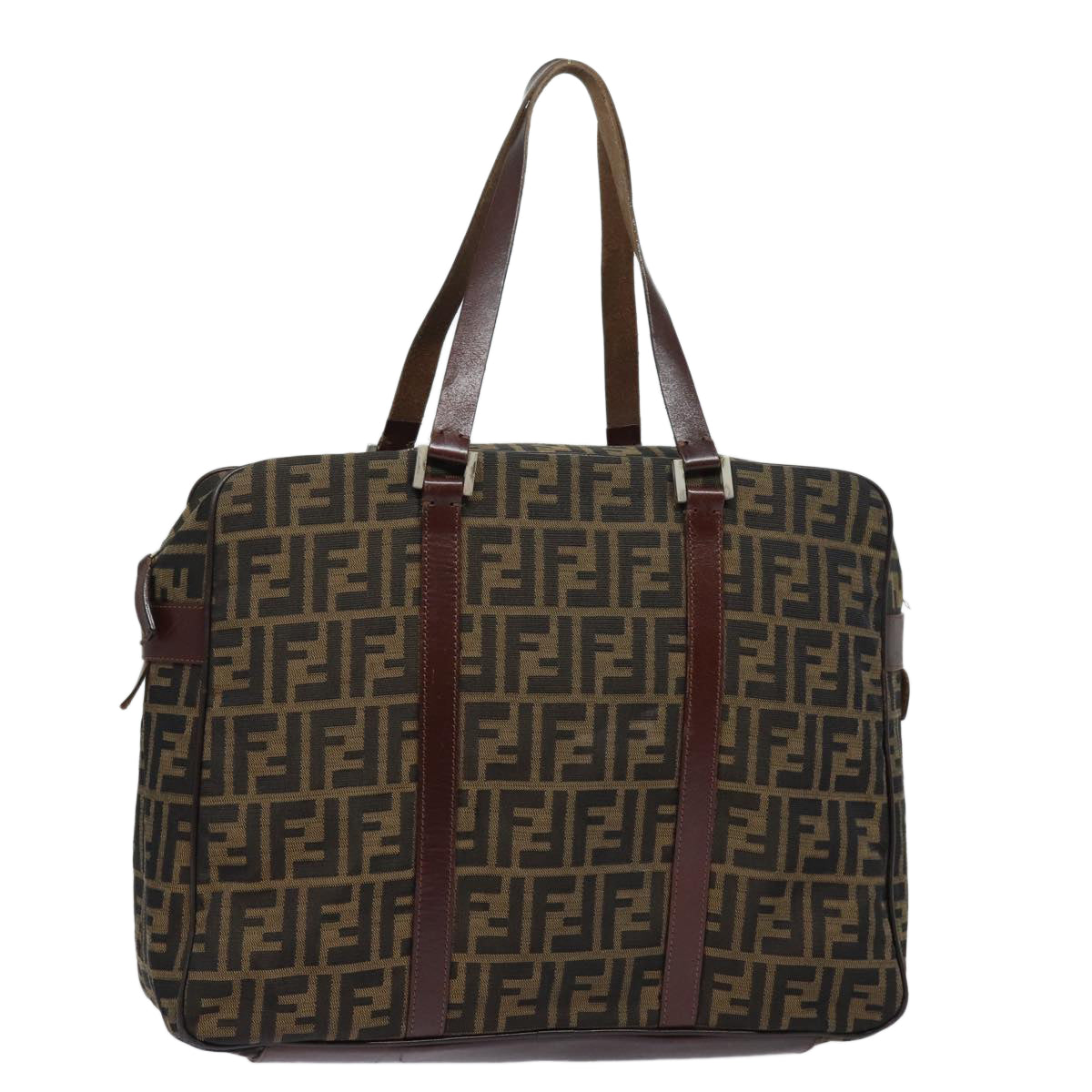 Luxury Fendi Zucca Canvas Tote Bag Brown Blackbs15989