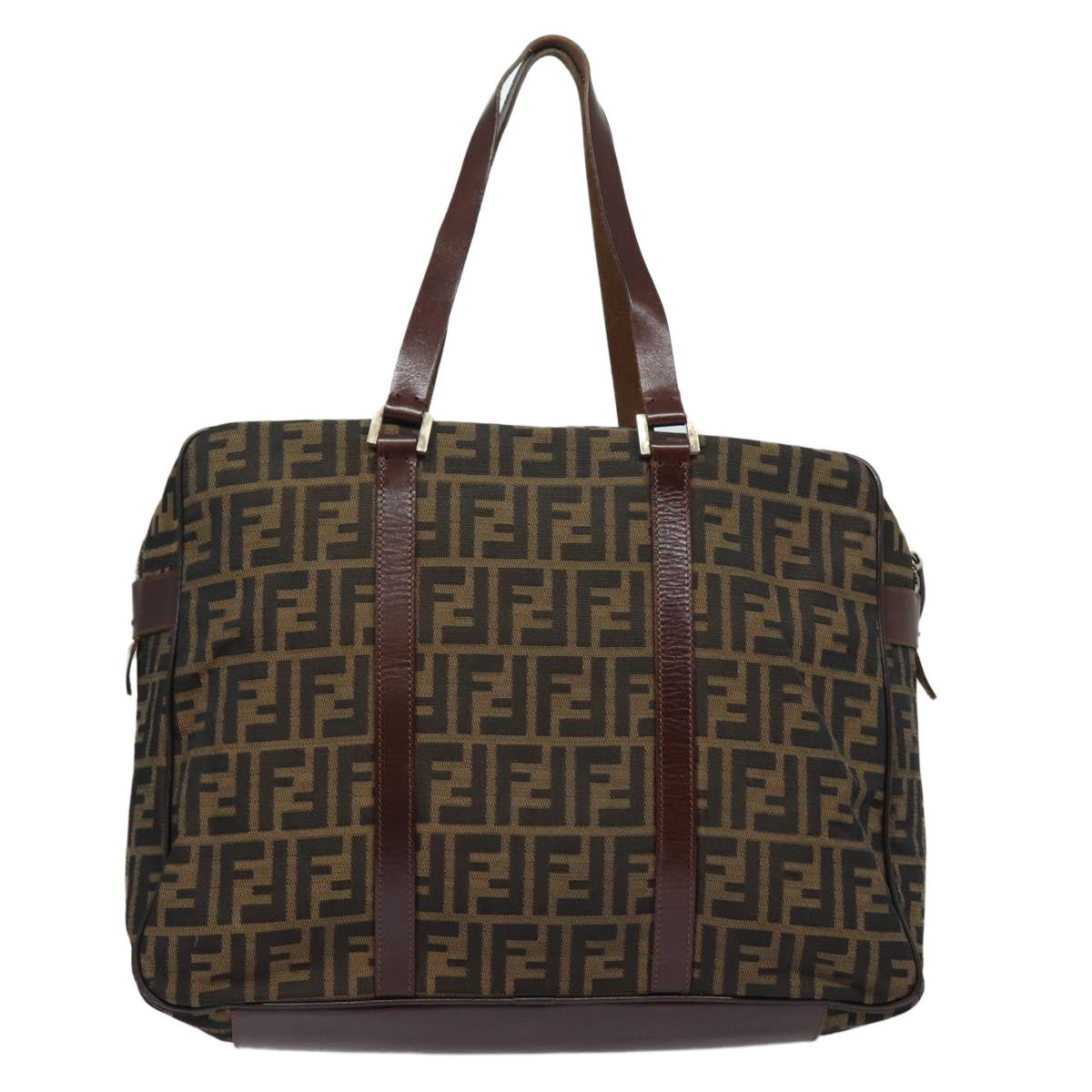 Luxury Fendi Zucca Canvas Tote Bag Brown Blackbs15989
