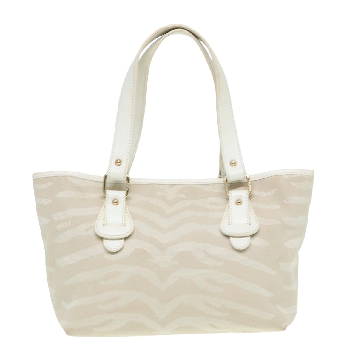 Luxury Fendi Hand Bag Canvas Leather Whitebs16007