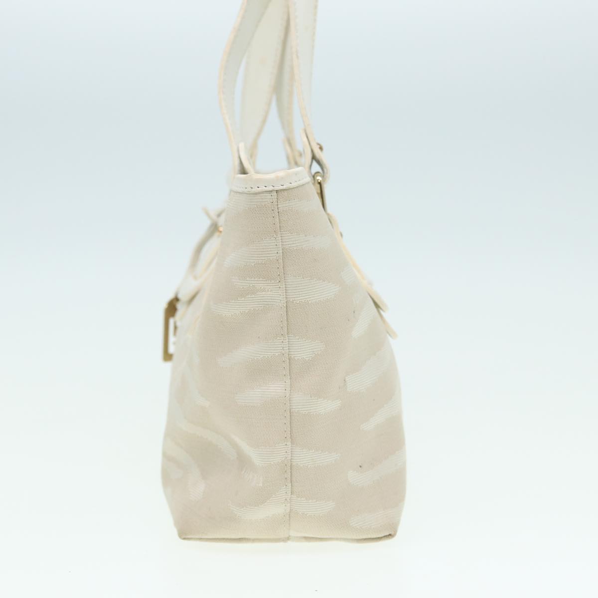 Luxury Fendi Hand Bag Canvas Leather Whitebs16007