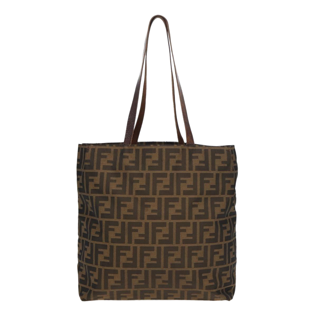 Luxury Fendi Zucca Canvas Tote Bag Brown Blackbs16071
