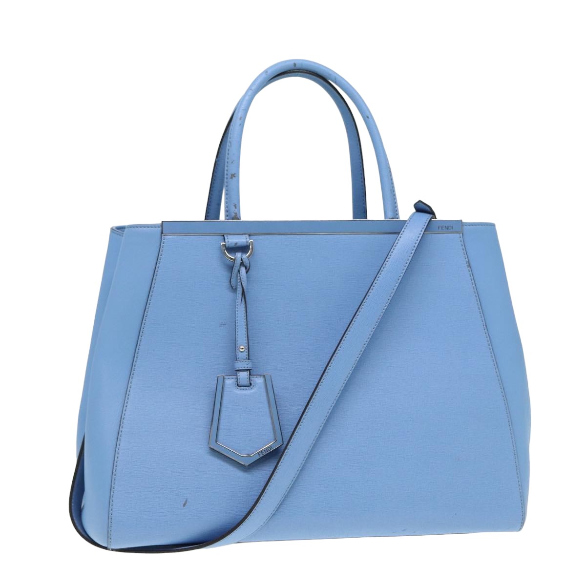 Luxury Fendi Hand Bag Leather 2way Bluebs16088