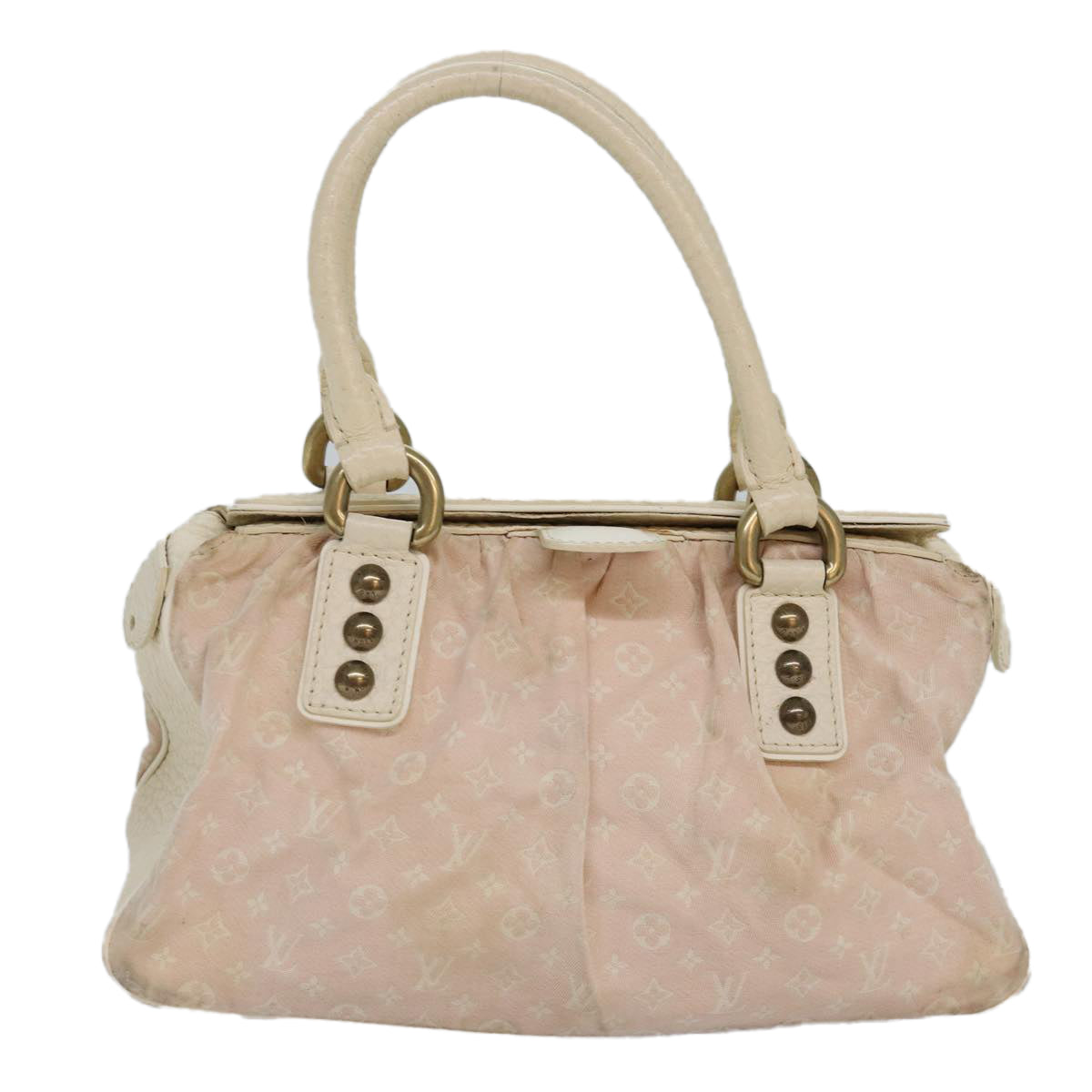 LOUIS VUITTON Monogram Mini Lin Trapeze PM Hand Bag Pink M40062 LV bs16132
