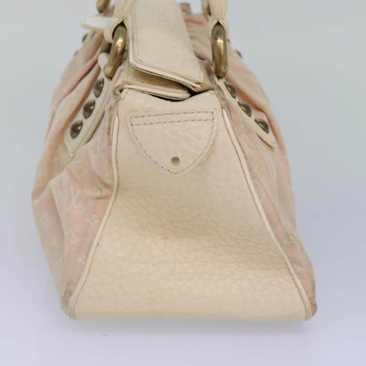 LOUIS VUITTON Monogram Mini Lin Trapeze PM Hand Bag Pink M40062 LV bs16132