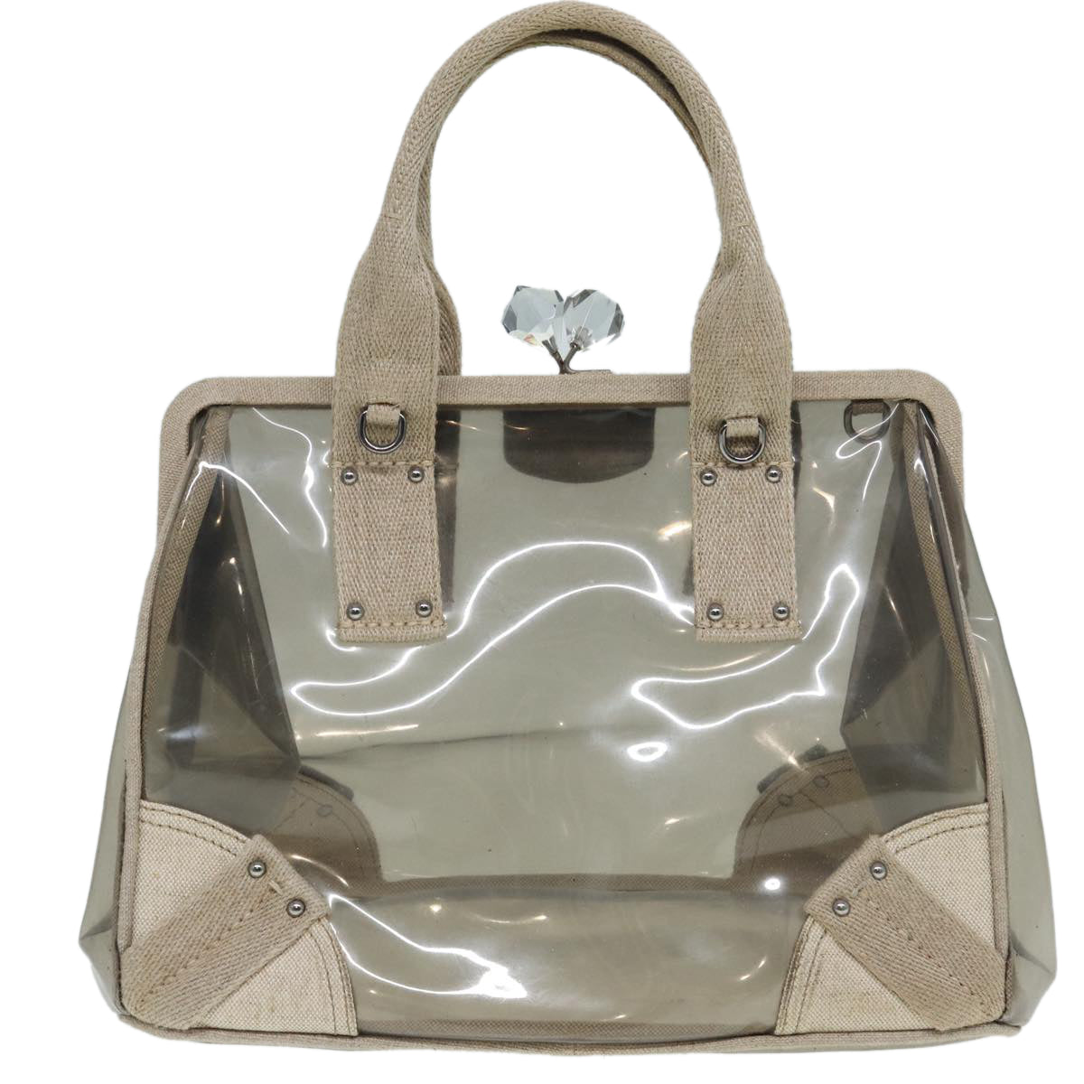 Luxury Prada Hand Bag Vinyl Clear Beige  bs16153