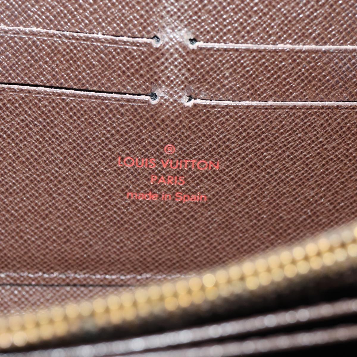 LOUIS VUITTON Damier Ebene Zippy Wallet Long Wallet N41661 LV bs16183