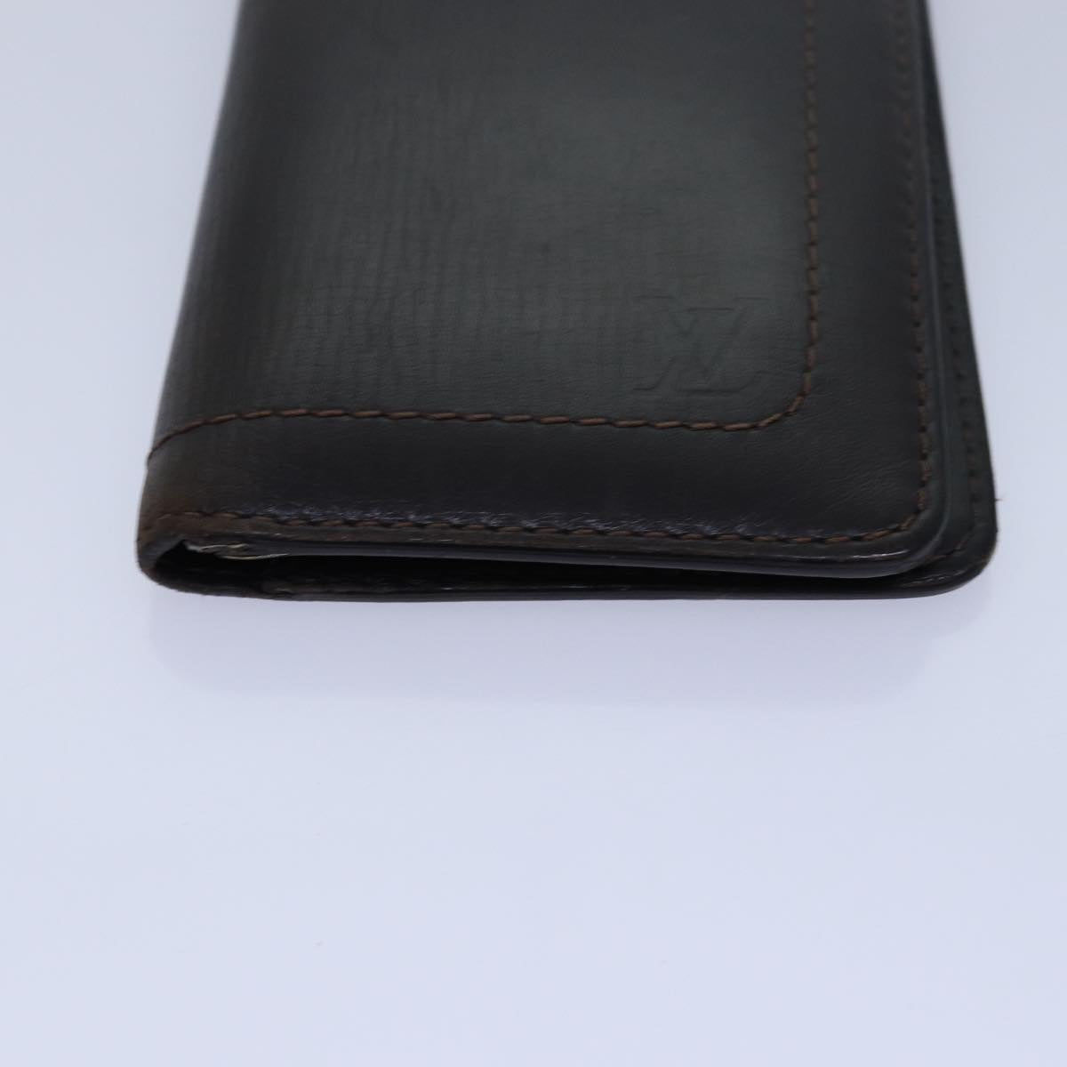 LOUIS VUITTON Monogram Wallet Leather 2Set Black LV bs16202