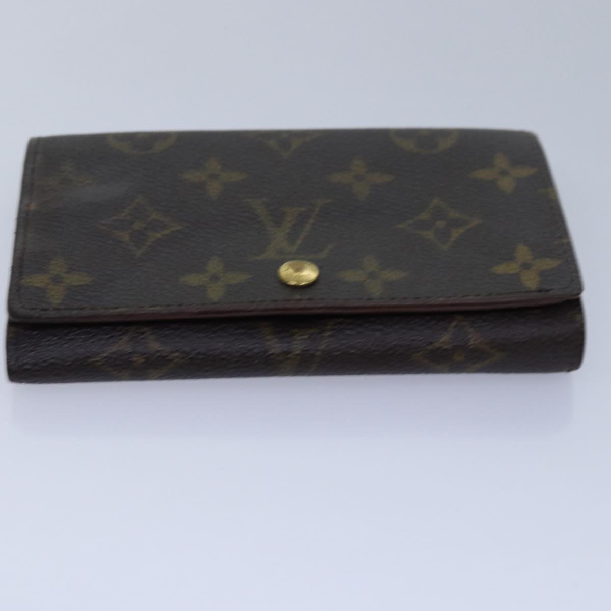 LOUIS VUITTON Monogram Wallet Leather 2Set Black LV bs16202