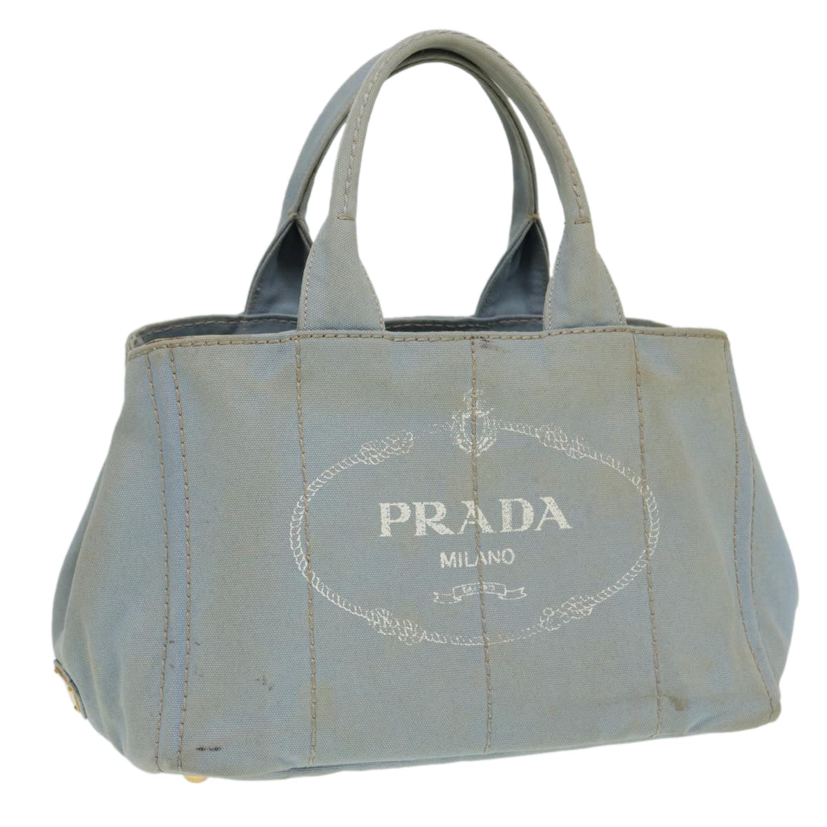 Luxury Prada Canapa MM Hand Bag Canvas Blue  bs16229