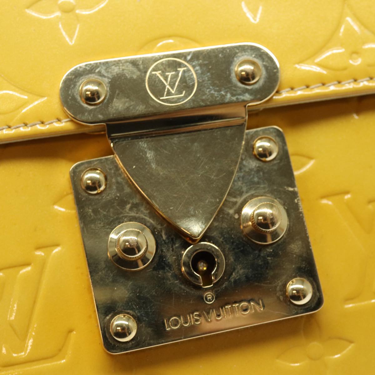 LOUIS VUITTON Monogram Vernis Spring Street Bag Lime Yellow M91068 bs16287