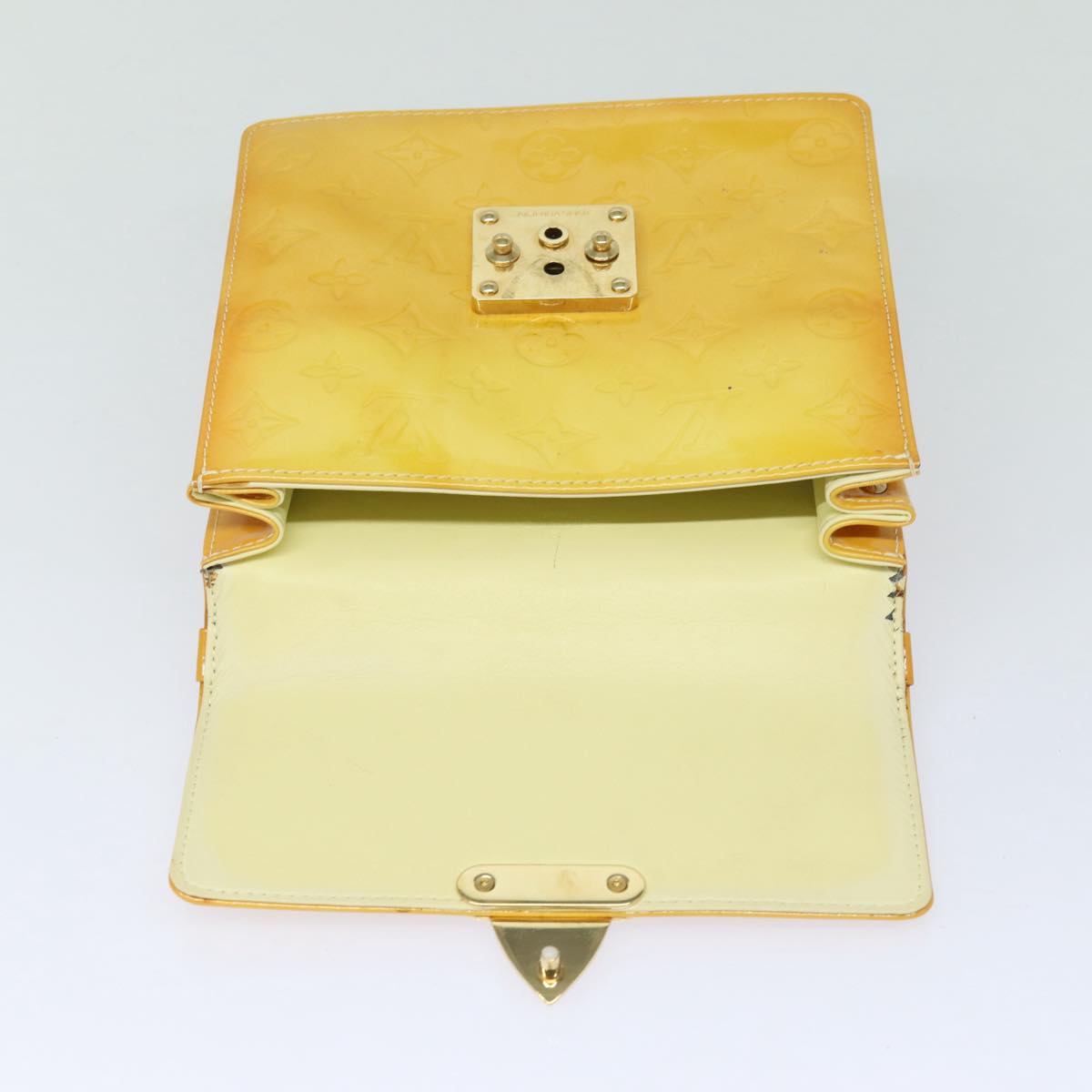 LOUIS VUITTON Monogram Vernis Spring Street Bag Lime Yellow M91068 bs16287
