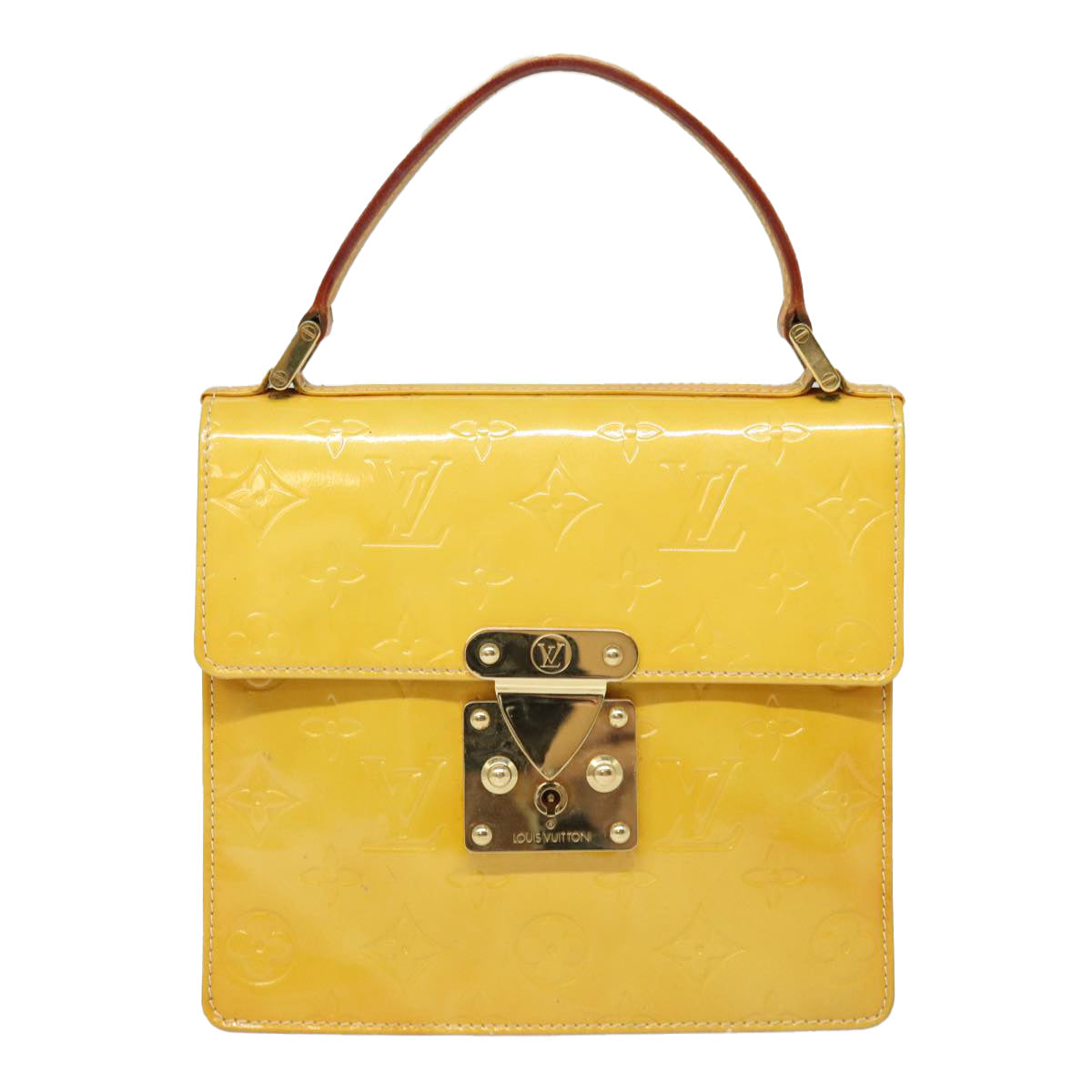 LOUIS VUITTON Monogram Vernis Spring Street Bag Lime Yellow M91068 bs16287