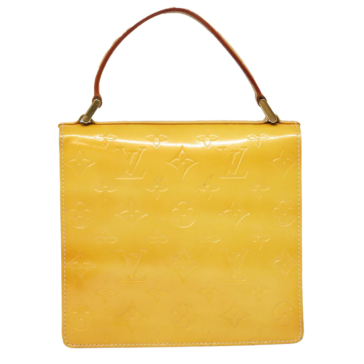 LOUIS VUITTON Monogram Vernis Spring Street Bag Lime Yellow M91068 bs16287