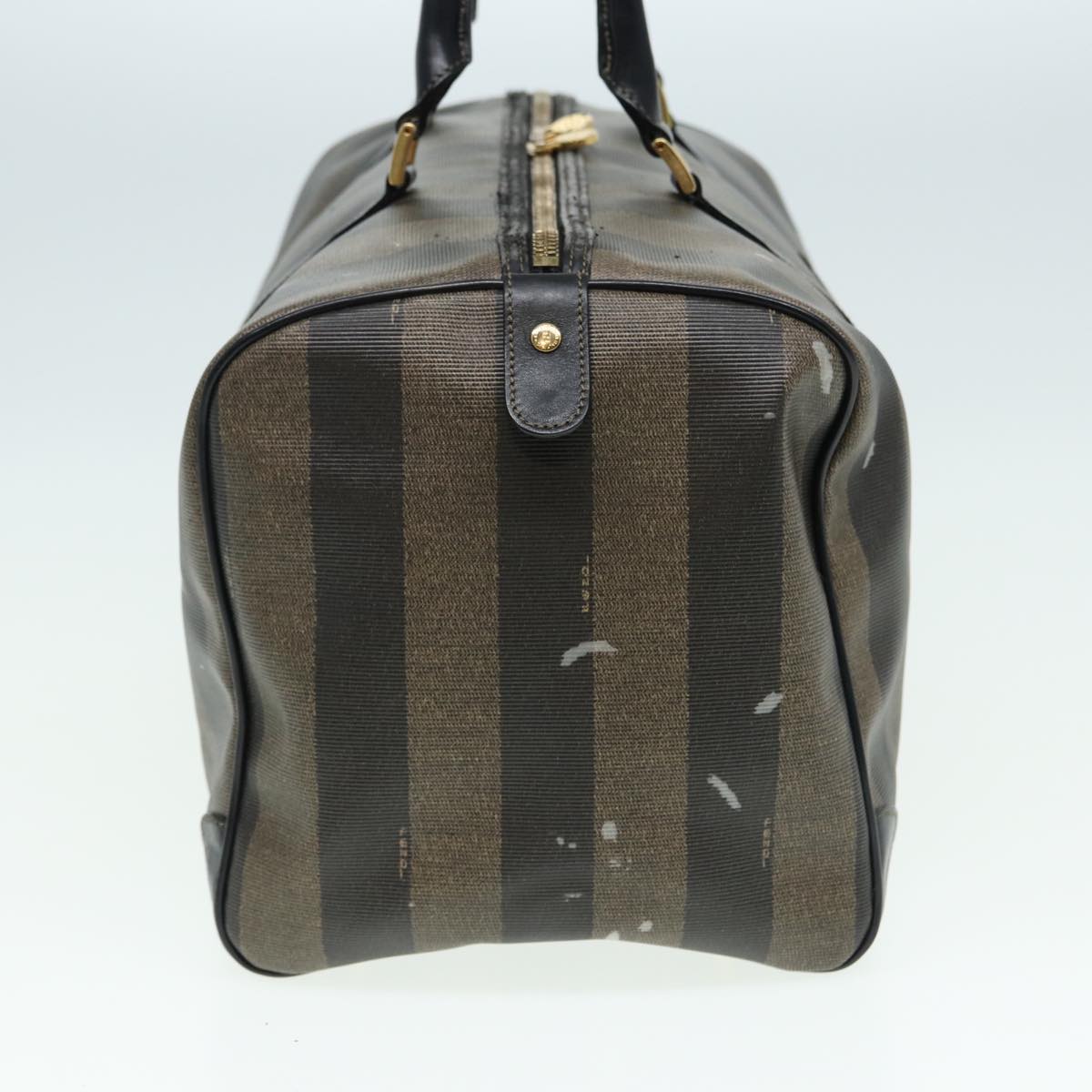 Luxury Fendi Pecan Canvas Boston Bag Brown Blackbs16368