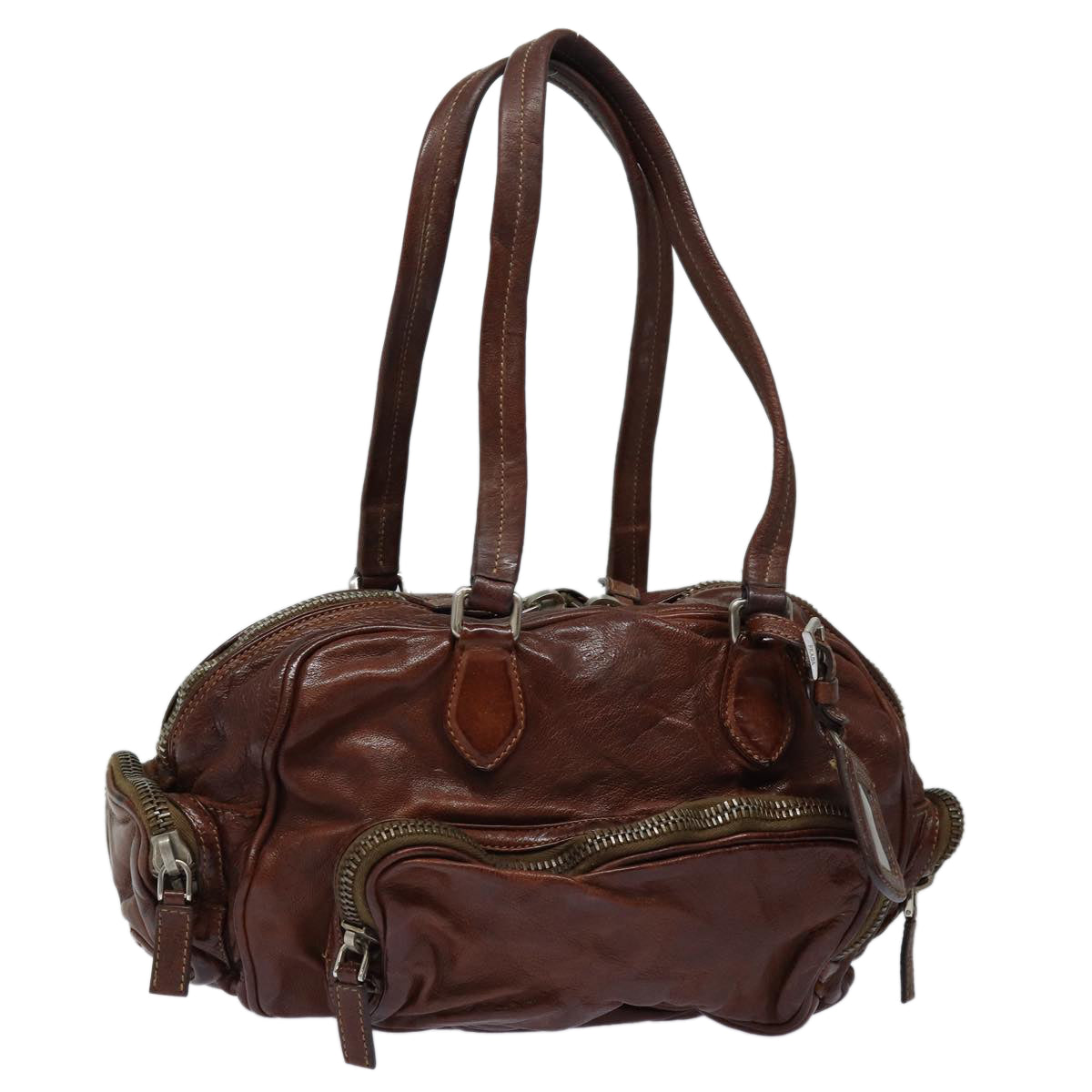 Luxury Prada Shoulder Bag Leather Brown  bs16389